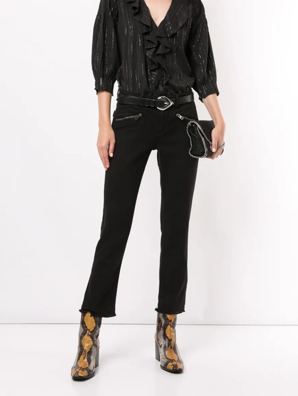 Zadig&Voltaire  Ava Jeans with Frayed Hem In Grey Sz 27